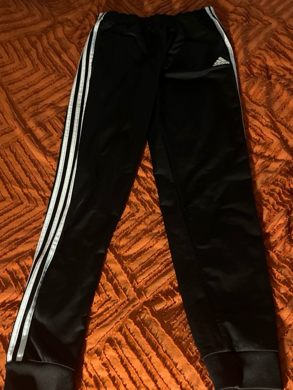 adidas Black Joggers with White Three-Stripe Detail